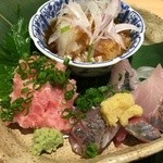 Shunsai Mitsuya - お刺身３種（鯵・ブリの叩きおろしポン酢・ねぎとろ）
