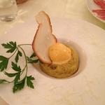 Osteria del Gesso - 料理写真:ポルチーニのムースにアイスに本場パルマのパルメザンチーズ