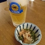 Sarashina Honke - ビール　480円　お通し代300円弱？