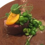 レストランディファランス - 鴨　枇杷　梅　うすいえんどう