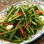 Stir-fried water spinach: Pak Bun Faideen