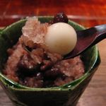 茶菓円山 - 冷やし汁粉のアップ(2016.06)