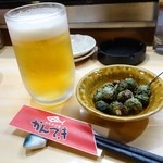 Kanteki - 2016年4月　生ビール【500円】お通しはがんがら