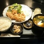 みね八 - 唐揚げ定食 ミニカレーうどん付 1260円