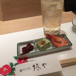 椿や - お通し&ハイボール