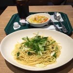 PRONTO - 九条ねぎたっぷりのペペロンチーノ(だったっけ？)セットなので990円