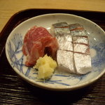 斗々屋 - ②アジと馬刺し