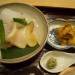 斗々屋 - ②ツブ貝、鯛、イカ、うに