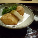 斗々屋 - ②双子芋、蒸しアワビと万願寺唐辛子