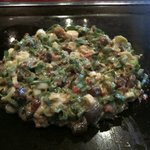 お好み焼きゆかり●すじねぎやき生地を伸ばす①