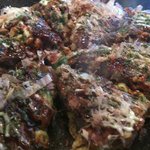 ゆかり - お好み焼きゆかり●すじねぎやきの切り分け⑥