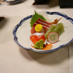 山木館 - 2015/10/31  銀ひかり（マス）とハマチの刺身