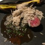 榛原牛にトリュフをたっぷりと。万願寺唐辛子がいいアクセントになってました。