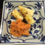 京都 吉兆 - ホワイトアスパラガスと干しこ