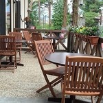 ハイジズフラワーガーデン レストラン - ワンコOKのテラス席　でも出入り口が・・・