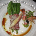 ア・マ・ファソン - 鮪のタルタル風・アンディーブファルシェ・車海老添え