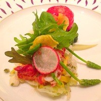 カランドリエ - オマールエビのサラダ
                つくしみたいに見えるのはフランス産アスパラの一種