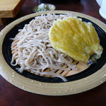 美郷 - 蕎麦普通盛り、オクラ花天ぷら