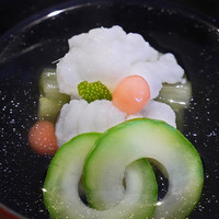 下鴨茶寮 東のはなれ - 天草産はも、梅肉白玉添え