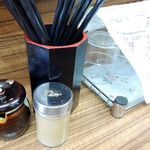 麺や　福座 - 2016年6月5日(日)　店内　カウンター卓上