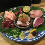 鶏清 - 鶏刺身 全部盛り合わせ