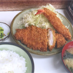 Tonkatsu Miyoshi - とんかつ定食 600円＋エビフライ 400円
                        160527 11:43