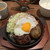 ハマバーグ - 料理写真:黒毛和牛のハンバーグと目玉焼き、オニオンソテーのセット。