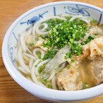 手打ちうどん源内 - 細ねぎが多めでした。
