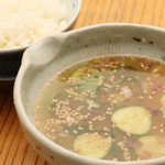 Yahiromarunishikikou - 宮崎郷土料理　冷や汁　味噌と豆腐の冷たいかけ汁をご飯にかけて頂く宮崎の郷土料理　さっぱりヘルシーな逸品です 