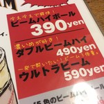 チャリアーノ - メニュー