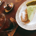 cafe moyau - ランチ  +¥150 ドリンク（アメリカーノ）、+¥300 ケーキ（抹茶と豆のチーズケーキ）