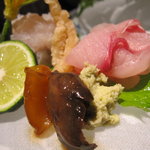 くろぎ - ７－８月お造り　鱧の叩き鱸の洗い