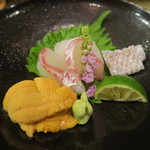 車力門 ちゃわんぶ - 28年6月　若狭鯛、利尻ムラサキウニ