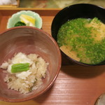 車力門 ちゃわんぶ - 28年6月　鯛飯　京揚げ味噌汁