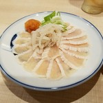 ふぐ刺しもどきのミノ刺し