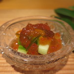 日本料理 幸庵 - 白瓜とイクラの燻製醤油かけアップ