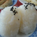 Fushimiya Shokudou - 皿うどんセット。おにぎりです。