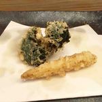 上天ぷら定食（ブロッコリーとヤングコーン）