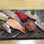 Sushi Kaika - 毎度１５００円の華定食の握りです