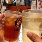 海鮮料理 吾作どん  - H.28.6.12.夜 角ハイボール(レモン抜き) vs 烏龍茶 de 乾杯♪