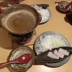 割烹 八彩 - ＜2016/06＞ハモしゃぶ、新タマネギと共に。この写真は１人前1,380円。