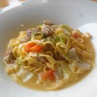 ダイニングルーム バイ ザ ビワコ セトレ マリーナびわ湖 - メイン：豚肉とキャベツの白ワイン煮込み・タリアテッレのパスタ