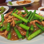 順香 - ニンニクの芽と豚肉の炒め物 650円(2016年6月)