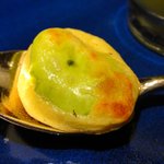 カンテサンス - 01 Soupe Feve 焼きそら豆と そら豆の冷たいスープ