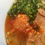 麺屋 菜々兵衛 - 【2016年06月】辛い名古屋コーチン塩に入ってる「辛そぼろ」です。