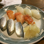 おたり寿司 - コハダ、赤貝、イカを握りで