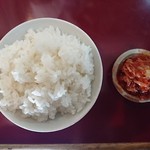 丸徳ラーメン - ライス中+キムチ