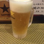 中華そば･酒処 まる家 - サッポロ黒ラベル生  470円（税別）