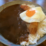 ブーメラン - 白身魚フライカレー目玉焼きトッピングご飯大盛り！