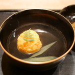 虎白 - 「椀物」海老真薯、蕗　2016年4月